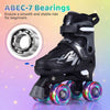 Kids adjustable roller skates with light-up wheels, ABEC-7 bearings, and secure laces for a stable and fun ride.