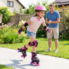 Kids Roller Skates for Girls Boys 4 Sizes Adjustable Quad Skates with Light-up Wheels for Outdoor-Pink - Gallery View 1 of 10