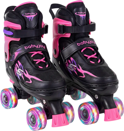 Costway Kids Adjustable Quad Roller Skates Light-Up Wheels 92548270 New