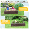 Kids 2-in-1 HDPE sandbox with cover, brown, perfect for outdoor play and can convert to a planter bed for gardening.