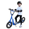 Kids scooter with adjustable height handlebar, 12-inch inflatable wheels, and non-slip deck for stable riding.