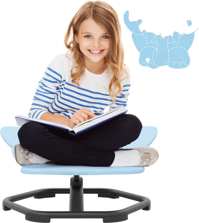 Costway Kids Sensory Swivel Chair 360° Spinning Non-Slip Metal Base Elephant Planet 791528463 New