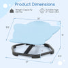 Kids sensory swivel chair in elephant shape, blue color, with non-slip metal base, promotes balance and coordination.