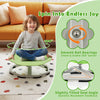 Kids sensory swivel chair in green with non-slip metal base, promoting balance and coordination for playful sitting.
