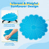 Kids sensory swivel chair in vibrant sunflower design features a contoured seat and 360° smooth rotation for toddlers.