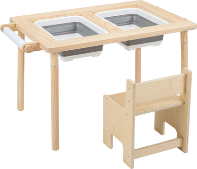 Costway Kids Sensory Play Table Set Adjustable Height 2 Storage Bins 92382654 New
