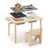 Kids sensory table set with adjustable height, two storage bins, and dual-sided tabletop for versatile play activities.