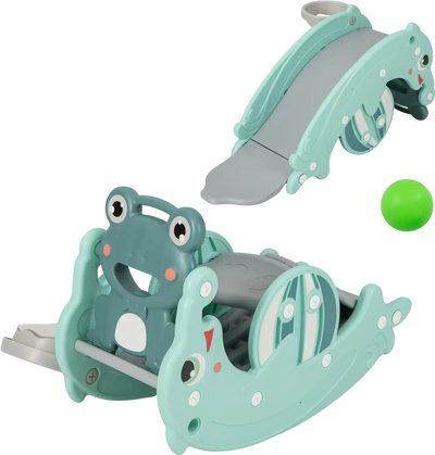 Costway 3-in-1 Kids Toddler Slide Rocking Horse w/ Basketball Hoop 83516479 New