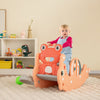 3-in-1 Kids Slide Rocking Horse Set Convertible Toddler Slide with Basketball Hoop-Pink - Gallery View 1 of 10