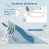 Side view of the 4-in-1 kids slide and swing set showcasing the triangular structure for excellent sturdiness.