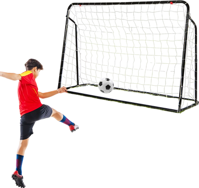 Costway 2-in-1 Kids Soccer Rebounder Goal Adjustable Height Black 41735962 New