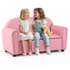 Kids sofa in pink with armrests, featuring storage underneath for toys and books, perfect for reading and relaxing.