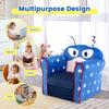 Kids sofa in blue with armrests and thick cushion, designed for comfort and safety, perfect for play and rest.