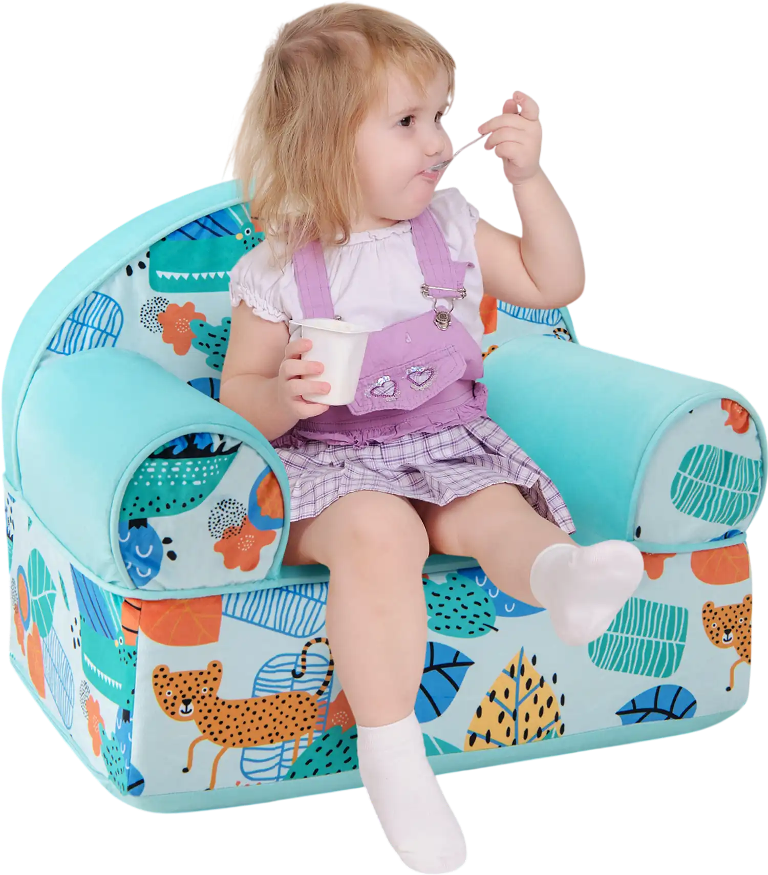 Costway Kids Plush Velvet Armchair Blue 67542913 New