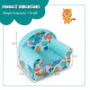 Kids armchair in blue with plush velvet cover, ergonomic design, and cute patterns, perfect for kids' rooms and.