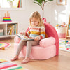 Kids sofa in red with soft fleece fabric, featuring a wide backrest and armrests, perfect for reading and playtime.