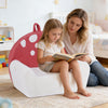 Kids Sofa Toddler Foam Couch with Soft Fleece Fabric Cover-Beige & Red - Gallery View 1 of 10