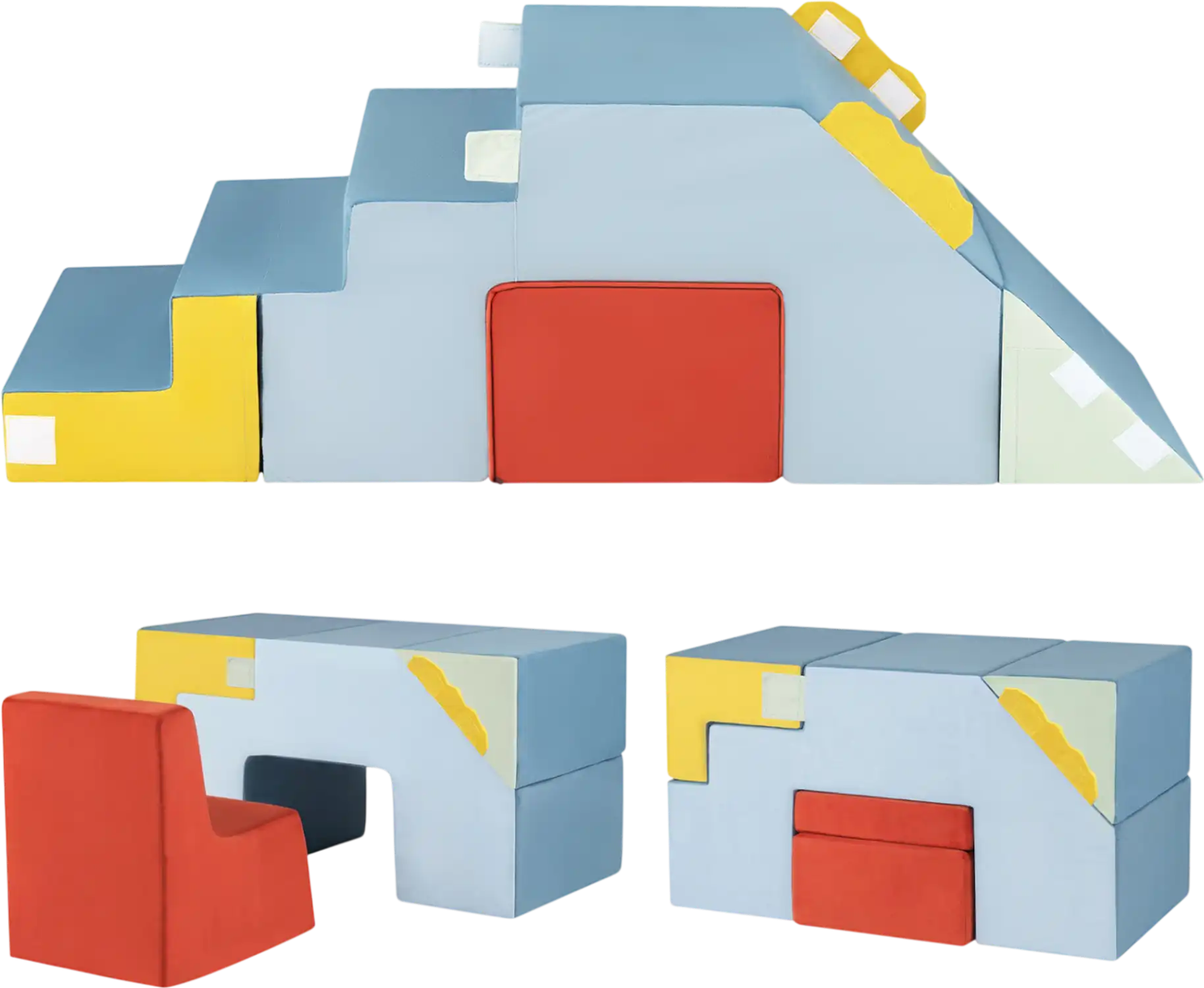 Costway Kids Soft Foam Blocks Convertible Table Chair Set 56461631 New
