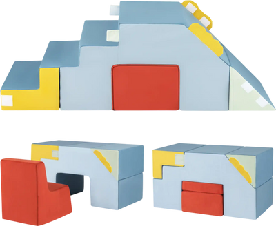 Costway Kids Soft Foam Blocks Convertible Table Chair Set 56461631 New