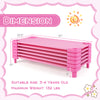 Kids stackable daycare cot in pink, featuring detachable Oxford cloth, designed for ages 3-6, supports up to 132 lbs.
