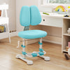 Kids study chair in blue with adjustable double backrest and footrest, designed for comfort and proper posture.