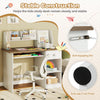 Kids study desk with drawer and shelves, featuring a stable design and anti-slip foot pads for safety and stability.