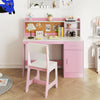 Kids Study Desk and Chair Set Student Table and Chair-White + Pink - Gallery View 1 of 10