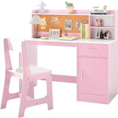 Costway Kids Study Desk and Chair Set Student Table 543187269 New