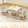 Kids table and chairs set with reversible whiteboard, solid wood frame, perfect for drawing and crafts in playrooms.
