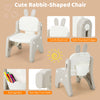 Cute rabbit-shaped chair in gray with comfy backrest and non-slip foot pads, perfect for kids' learning and play.