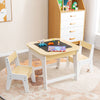 Kid's Table and Chairs Set with Double-sized Tabletop-Natural - Gallery View 1 of 11