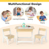 Kid's table and chairs set with double-sided tabletop, perfect for eating, learning, and playing for ages 3-6.