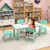 Kids Table and Chairs Set for 4 with Graffiti Desktop-Green - Gallery View 1 of 10