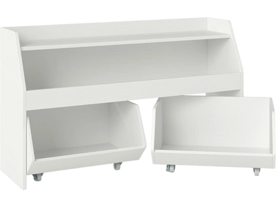 Costway Kids Toy Storage Organizer Wooden Bookcase 2 Movable Drawers 56383550 New