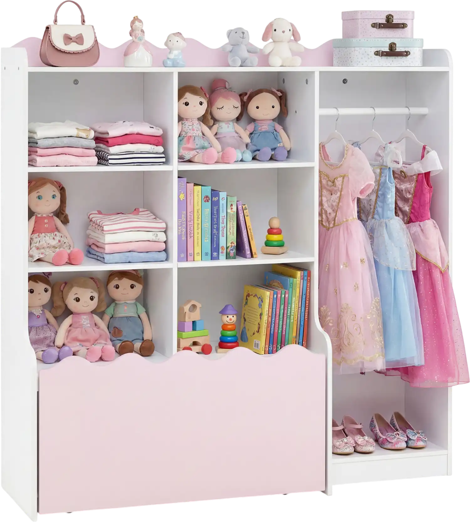 Costway Kids Toy Storage Organizer Dress Up Closet Wardrobe Clothing Rack 89711332 New