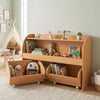 Kids Toy Storage Organizer with 2 Rolling Drawers & 3-Tier Bookshelf for Playroom-Natural - Gallery View 1 of 10