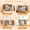 Kids toy storage and bookshelf in beige with open shelves and boxes, ideal for playrooms and classrooms.