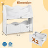 Kids toy wooden storage organizer in white features a 3-tier bookshelf and 2 rolling drawers for easy access and organization.