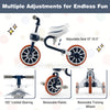4-in-1 kids trike bike in navy with adjustable seat and removable pedals, designed for children aged 2 to 4 years.