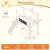 Kids twin size loft bed with ladder and slide, featuring a house-shaped design and 11.5" high guardrail for safety.