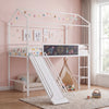 Kids Twin Size Loft Bed with Ladder and Slide for Bedroom-White - Gallery View 1 of 10