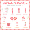 Kids vanity set featuring a tri-folding mirror and rich accessories, perfect for little princesses aged 3+ years.