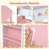 Kids vanity set featuring rounded corners, smooth drawer slides, and a large mirror for safe and fun dress-up play.