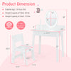 Kids vanity set in white with a lighted mirror, spacious tabletop, and drawer for storage, designed for ages 3-8.