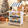 Kids Wooden Ice Cream Cart with Chalkboard and Storage for over 3 Years Old-White - Gallery View 1 of 11