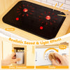 Kids wooden kitchen playset featuring stoves with realistic lights and sounds, ideal for imaginative play and social.
