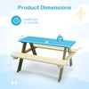 Kids wooden picnic table set with built-in benches, durable acacia wood, suitable for ages 3+, perfect for outdoor.