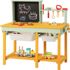 Kids Wooden Toy Workbench with Storage Space and Blackboard