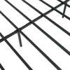 Close-up of heavy-duty metal bed frame slats with powder-coated finish for strong support and stability.