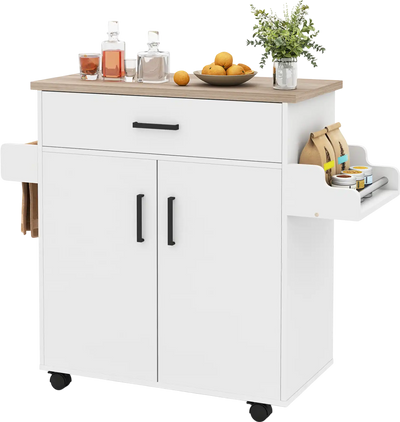 Costway Rolling Kitchen Island Cart Storage Drawer 22124064 New